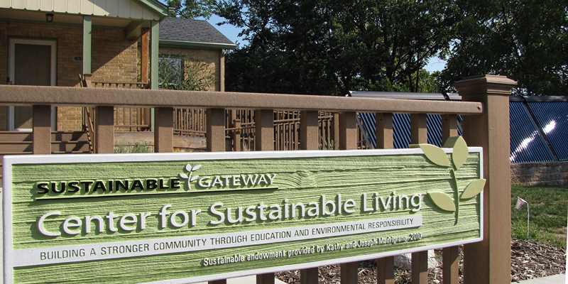 The Center for Sustainable Living provides an environmentally conscious place for project-based and interdisciplinary learning. Its key functions are to provide a living and learning laboratory for students, outreach to the community through tours, workshops and group activities and to support K-12 school districts through field trips and hands-on projects. 