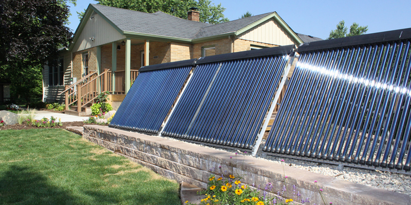 There is plentiful hot water at the Center for Sustainable Living. It is a clean, renewable gift from the sun, thanks to the solar hot water system pictured here. 