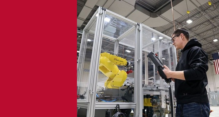 Gateway student in our robotics lab