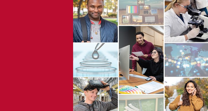 Collage of liberal arts and student images