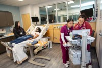 Gateway students in the nursing lab during the Red Hawk Rescue simulated disaster training event