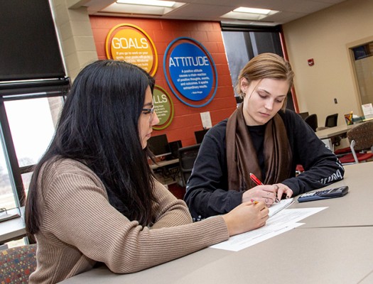 Student getting tutoring services in the Student Success Center