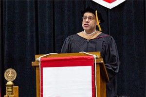 Wes Saber speaks at May 20 Commencement Ceremony