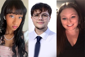 Serriah Rasmussen, 2026 District and Racine Campus Ambassador; William Millar, 2026 Elkhorn Campus Ambassador; Jessica Batko, 2026 Kenosha Campus Ambassador