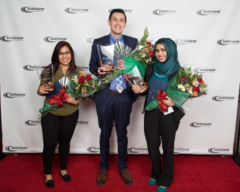 Gateway Star Ambassadors (left to right): Monserrat Padilla, Ryan Bognar, Manal Nabeel