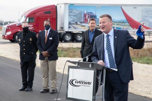 President and CEO Bryan Albrecht at opening ceremony