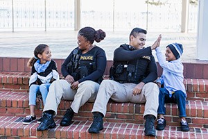 Police officers in community