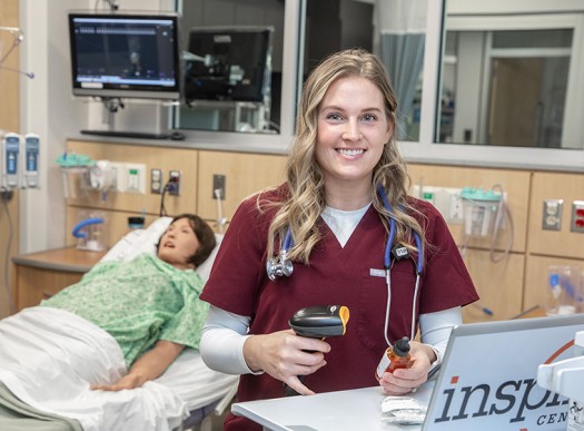 Jessica in a nursing suite