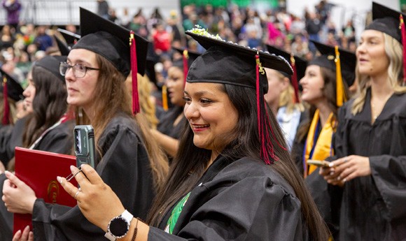 Gateway students in caps and gowns at the annual commencement ceremony