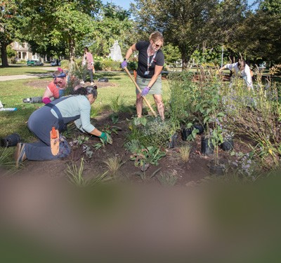 Gateway Horticulture Students Planting Garden