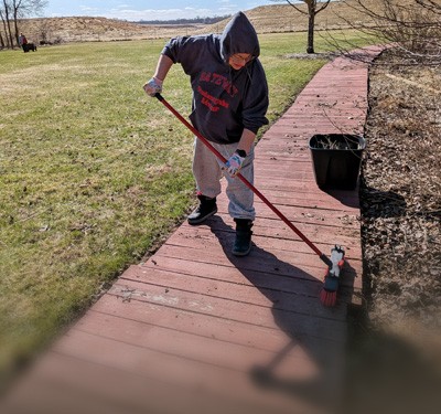 Student volunteers on MLK Day of Service